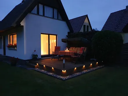 Terrasse bei Dunkelheit