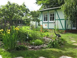 Blick von der Terrasse auf Haus Maiglöckchen