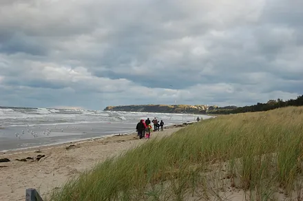 Hochwasser am Strand von Baabe