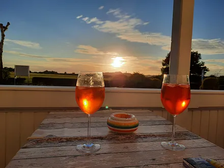 Abendstimmung auf dem Balkon 