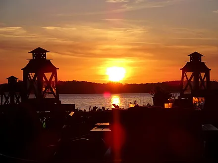 Sonnenuntergang am Achterwasser