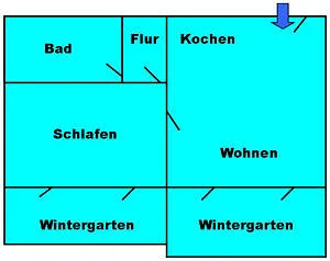 Grundriß der Fewo Havanna in der Villa Malepartus.