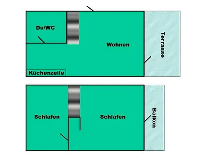 Schematischer Grundriss (nicht maßstabsgerecht).