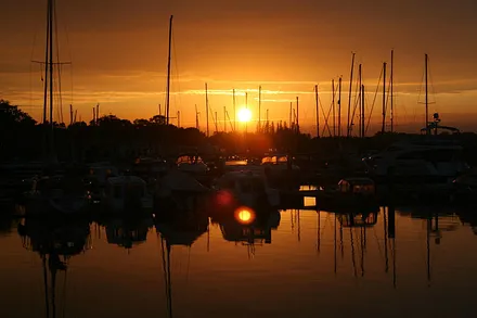 Sonnenuntergang Hafen Barth
