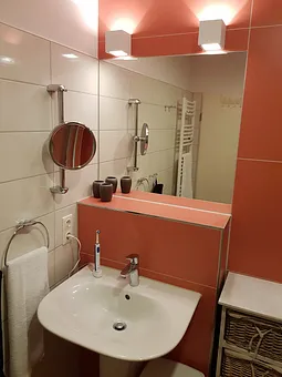 Der Waschplatz im neu gestalteten Bad