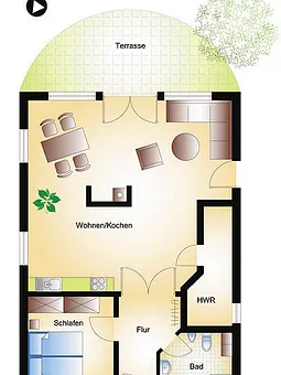 Grundriss der Ferienwohnung im EG