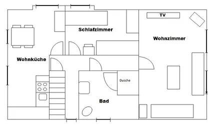 Grundriss der Ferienwohnung