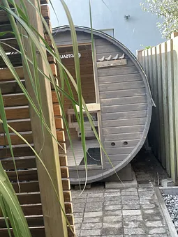 Fasssauna für Haus 1