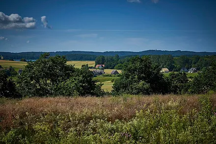 Umgebung, in der Bildmitte befindet sich das Ferienhaus in sehr ruhiger Lage