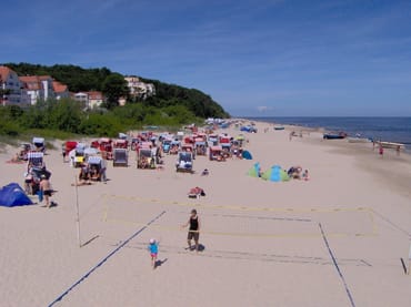 Bansin, Sicht auf den Strand von der Seebrücke