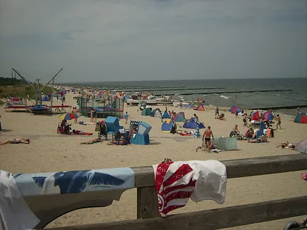 Auf der Koserower Seebrücke Richtung Nord/West