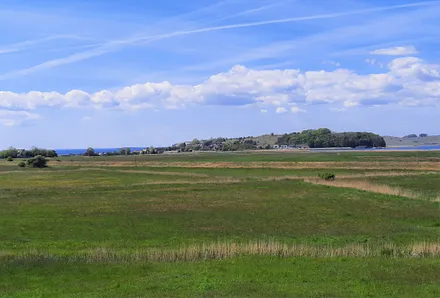Blick vom Balkon auf Greifswalder Bodden, Klein Zicker und Zicker See