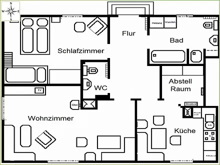 Grundriss Wohnung im Erdgeschoss