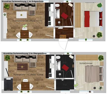 Grundriss der Ferienwohnungen