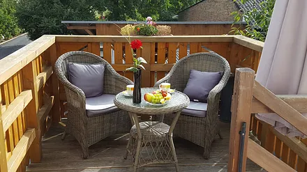 Balkon der FeWo II m Obergeschoss