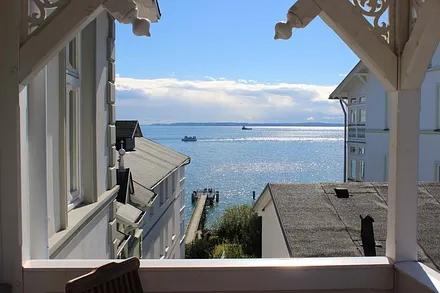 Blick vom Westbalkon auf die Seebrücke