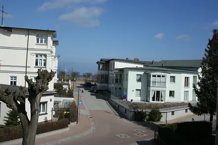 Blick vom Balkon zum Meer