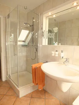 Bad mit neuer Glasdusche.