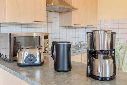 Mikrowelle, Toaster, Kaffemaschine