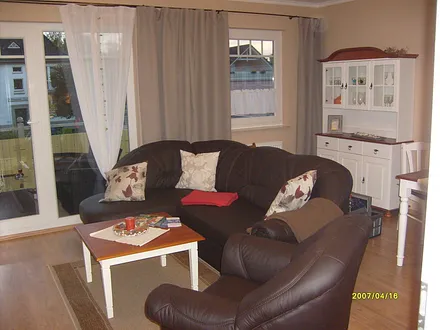 Ledersitzelementgruppe im Wohnbereich