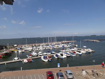 Blick auf den Wieker Hafen