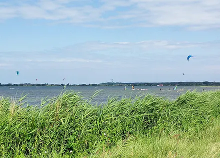 Surfer über den Wieker Bodden