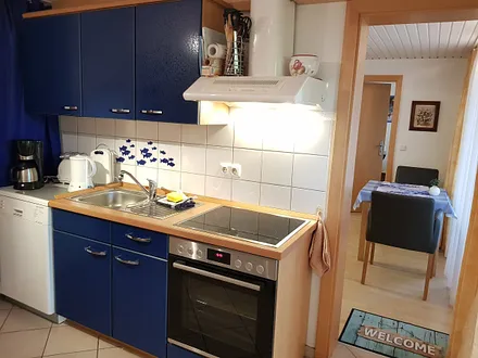 Küche mit Ceran-Kochfeld, Geschirrspüler und umfangreicher Ausstattung