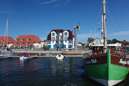 Blick auf das Haus vom Hafen aus