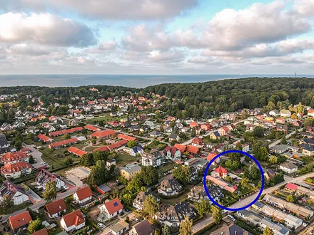 Luftaufnahme mit Blick zur Ostsee.