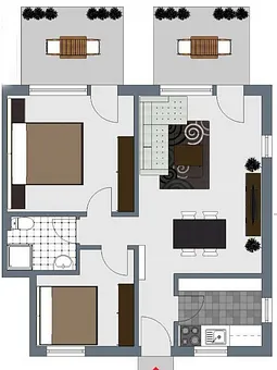 Grundriss der Ferienwohnung B15