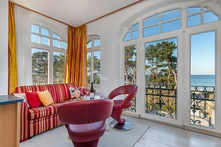 Sie genießen im ganzen Appartement einen wunderbaren Meerblick.