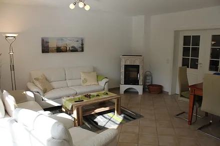 Sitzecke mit Kaminofen