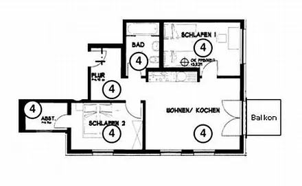 Grundriss Wohnung 4