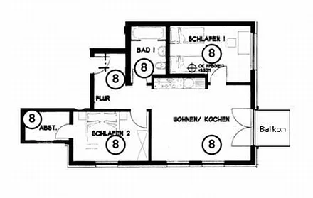 Grundriss Wohnung 8