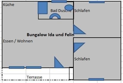 Bungalow am Streckelsberg neu renoviert- 300 m - 2-Zimmer-Ferienwohnung