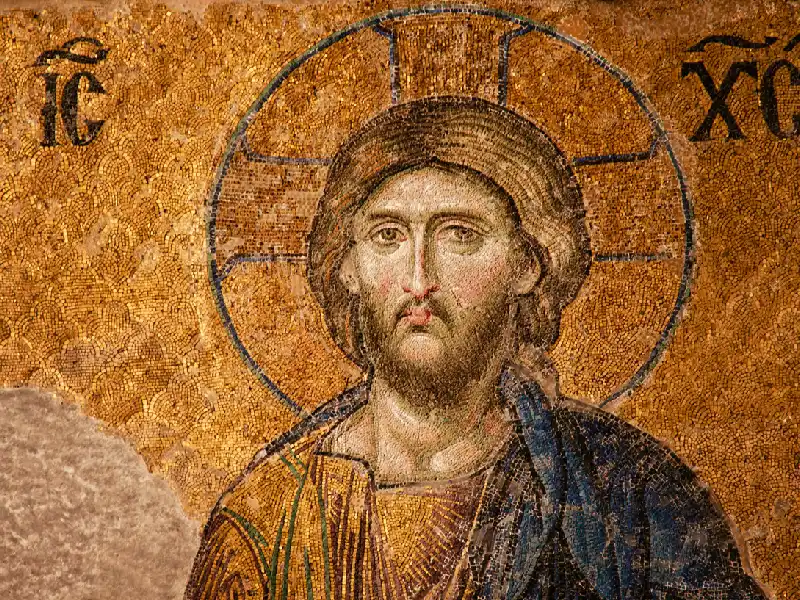 Mosaic of Jesus Christ in Hagia Sophia.