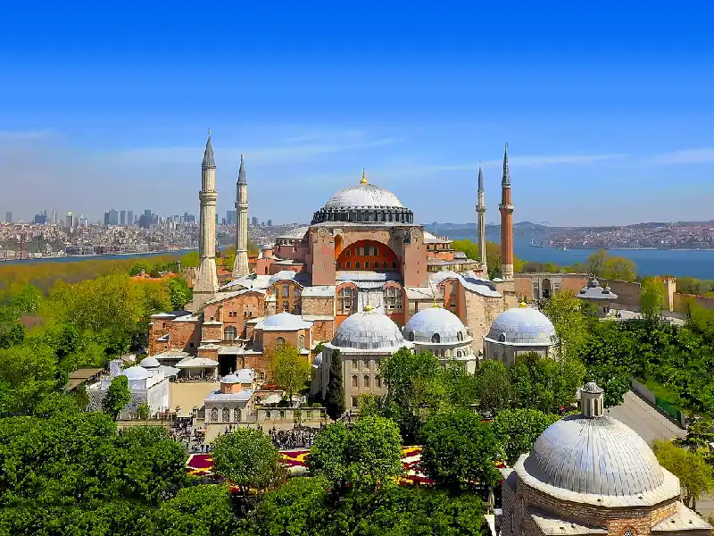 Aerial view of Dome of Hagia Sophia.