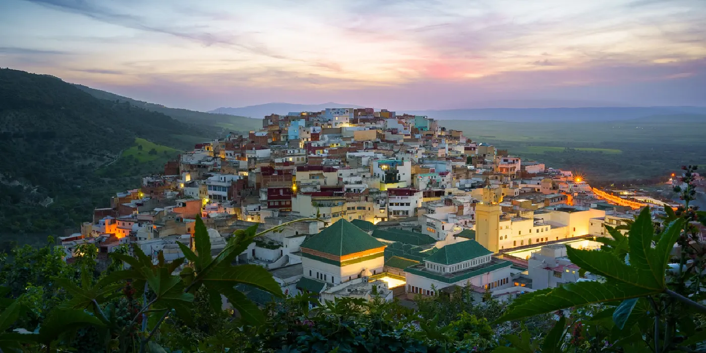 City of Meknes during sunset.