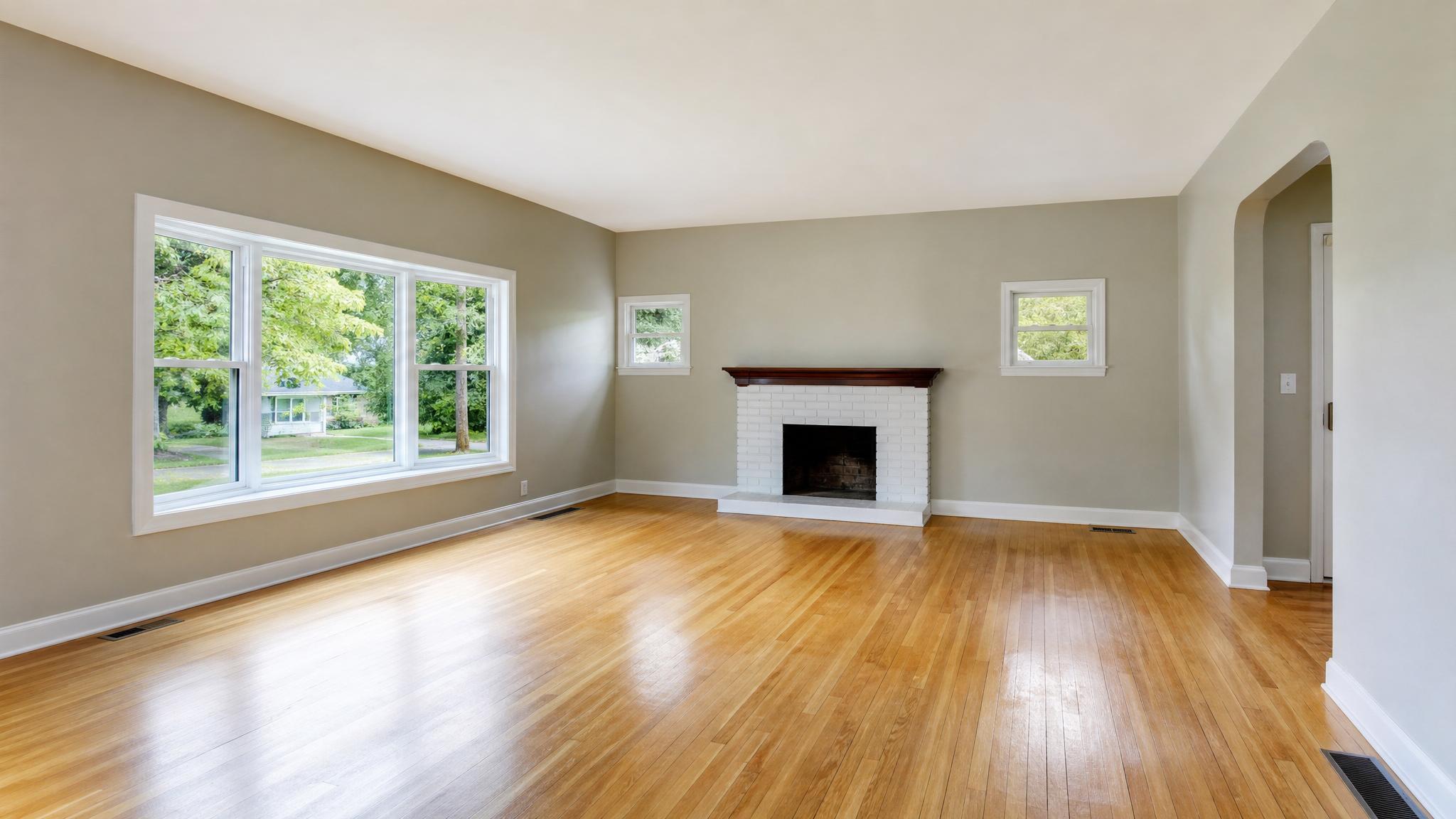 Before image of an empty living room.