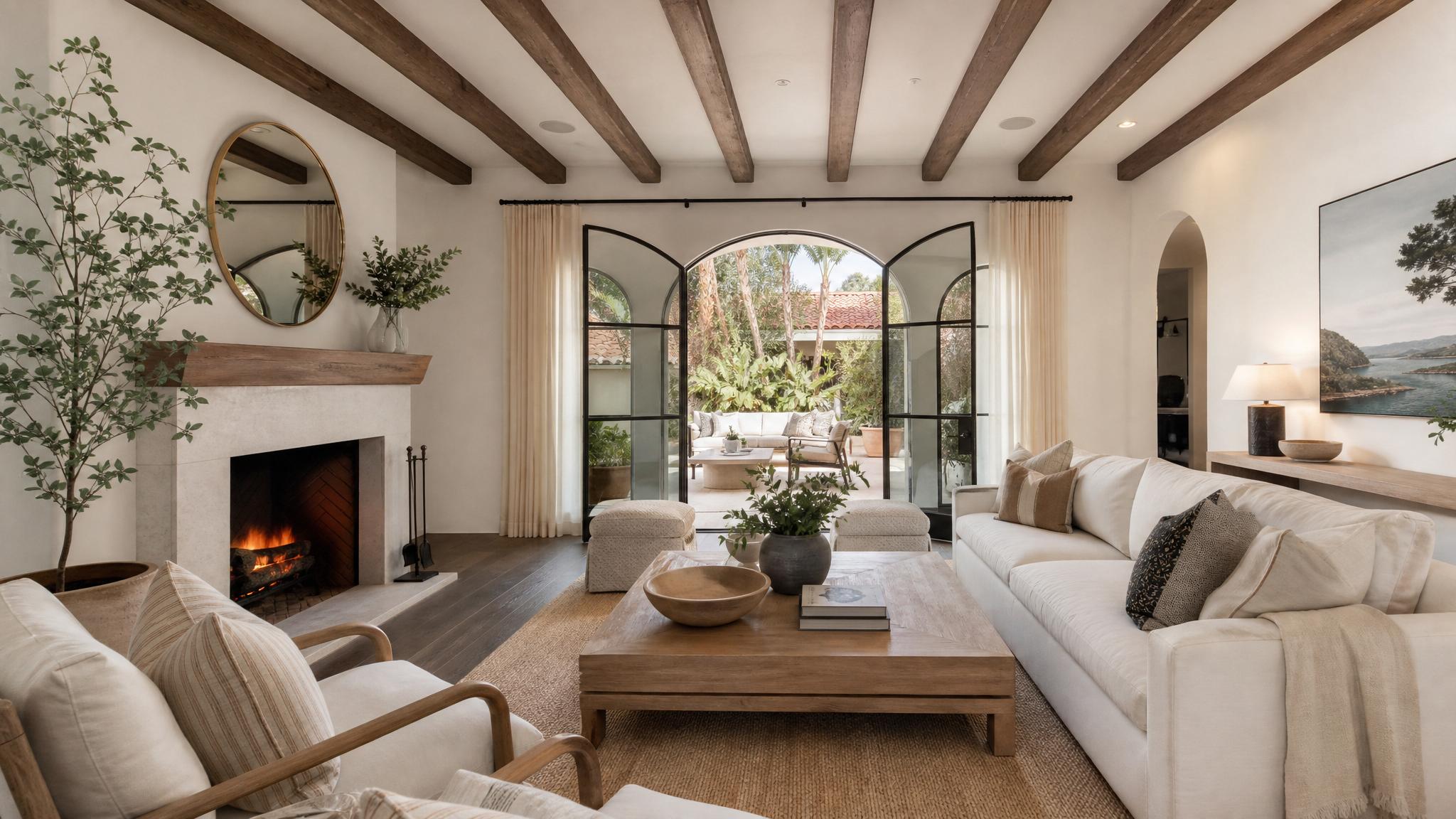 After image of a Mediterranean styled living room.