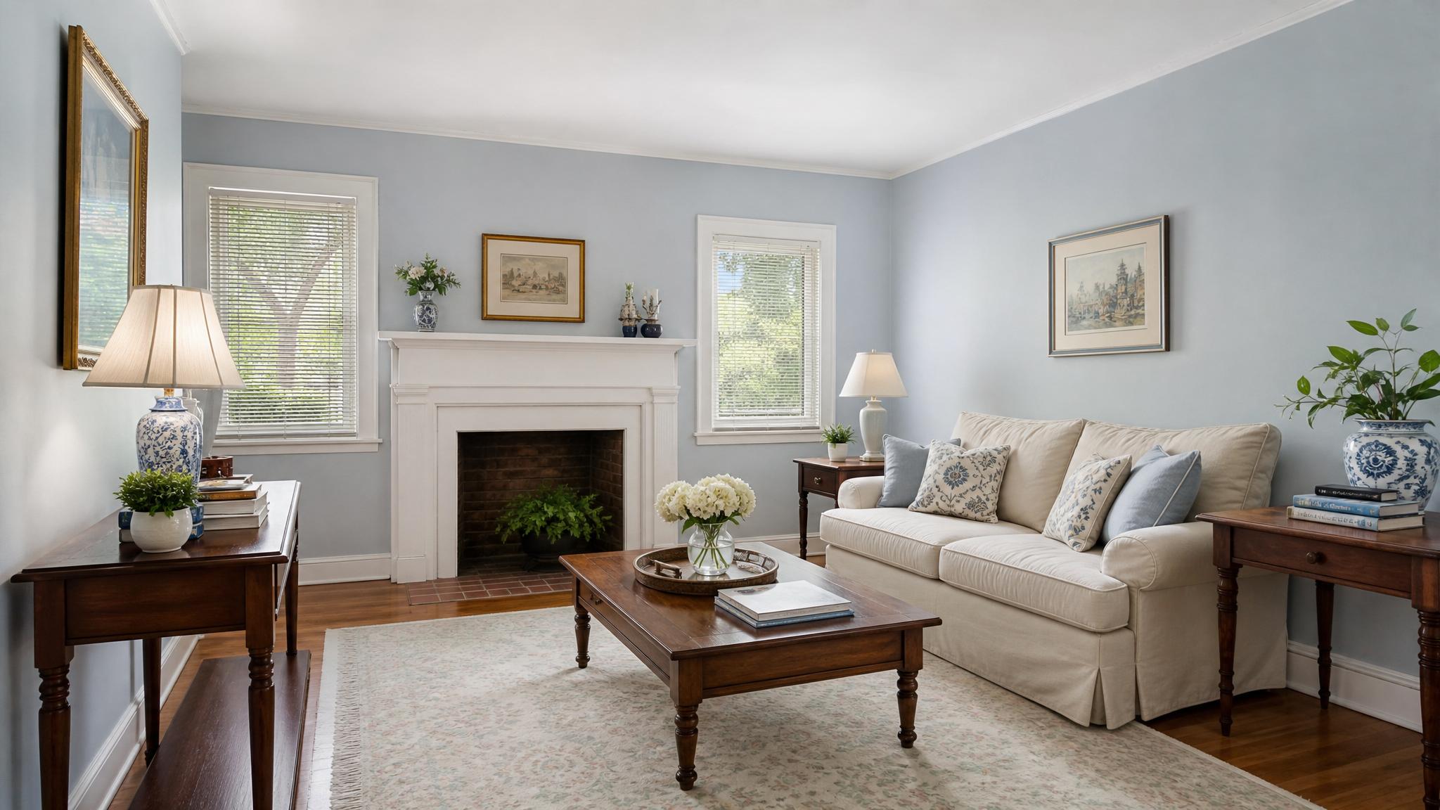 Before image of a traditional small living room