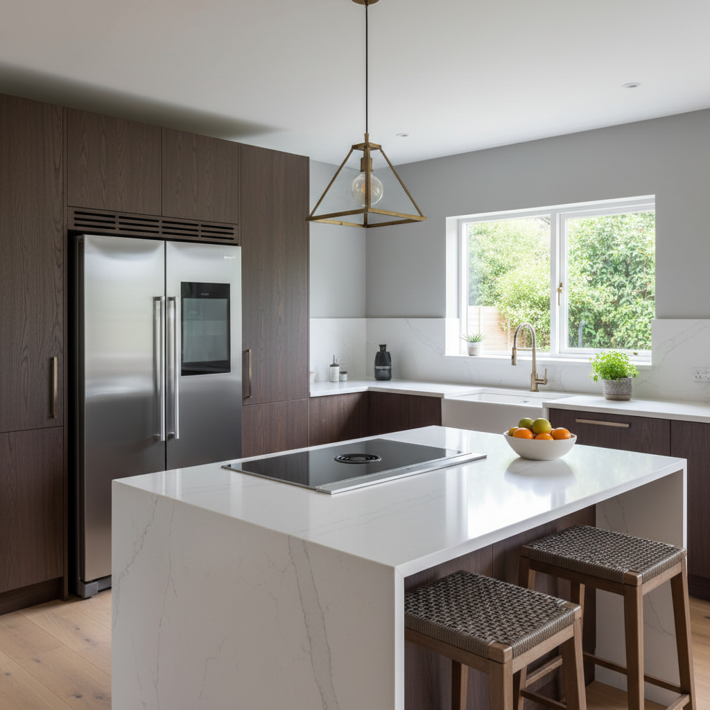 Image showcasing a kitchen feature like a stylish countertop or appliance