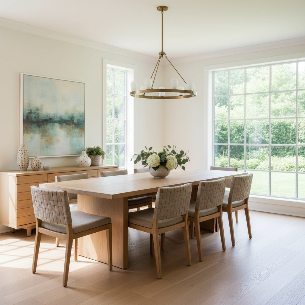 Example of a dining room with abundant natural light