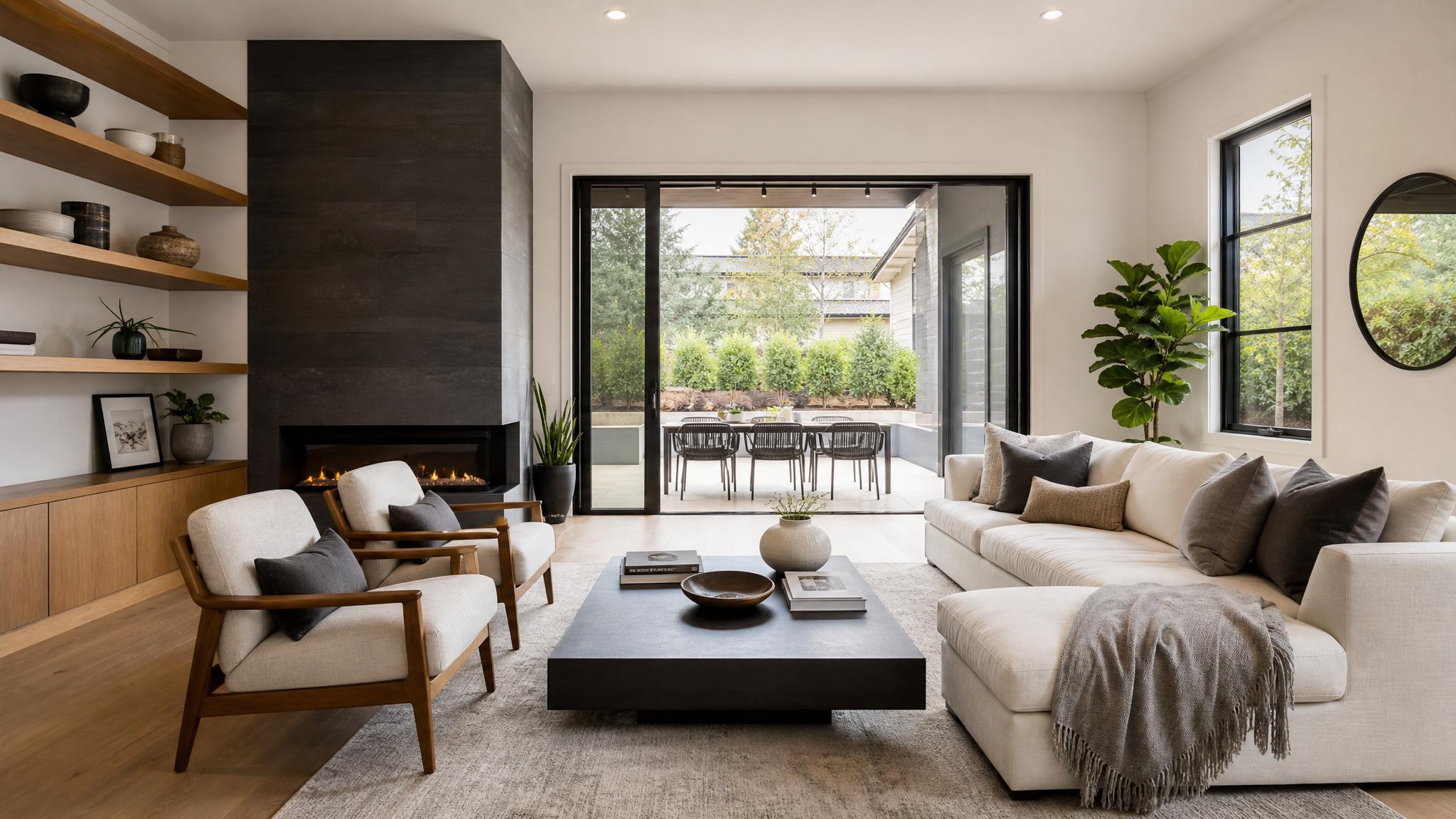 Contemporary living room design.