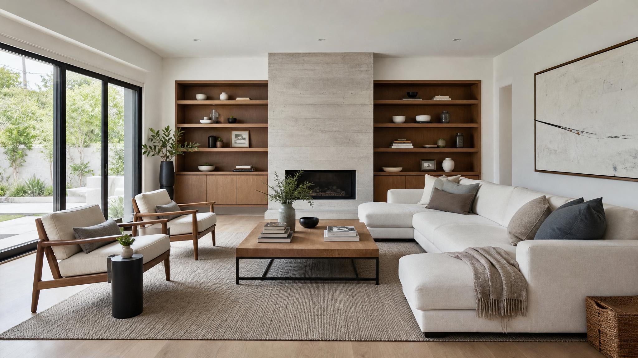 Minimalist contemporary living room.