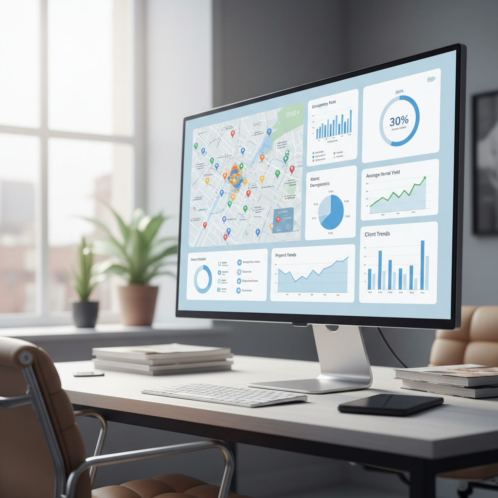 A computer screen displaying analytics dashboard.