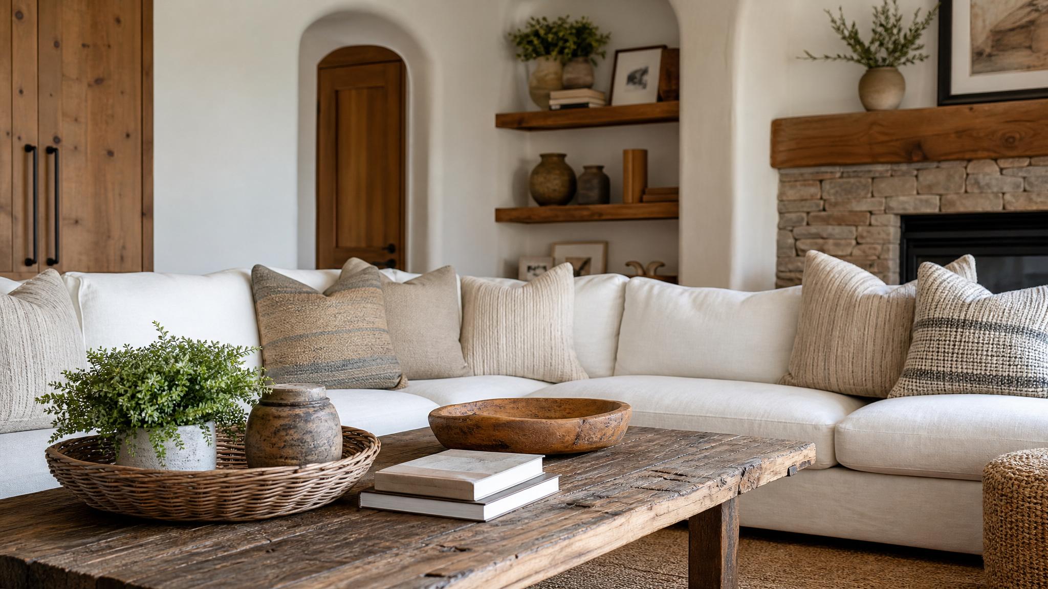 Rustic accessories in a living room