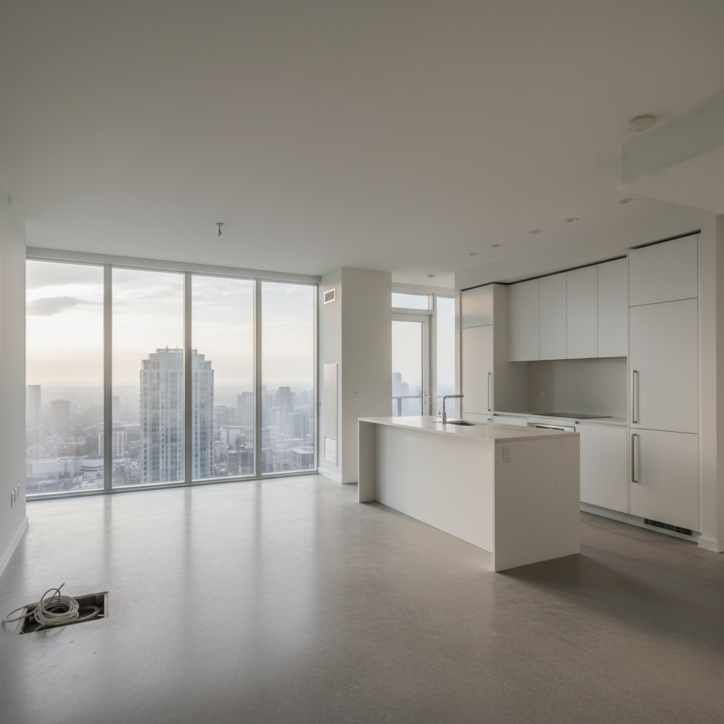 Sleek modern condo before virtual staging