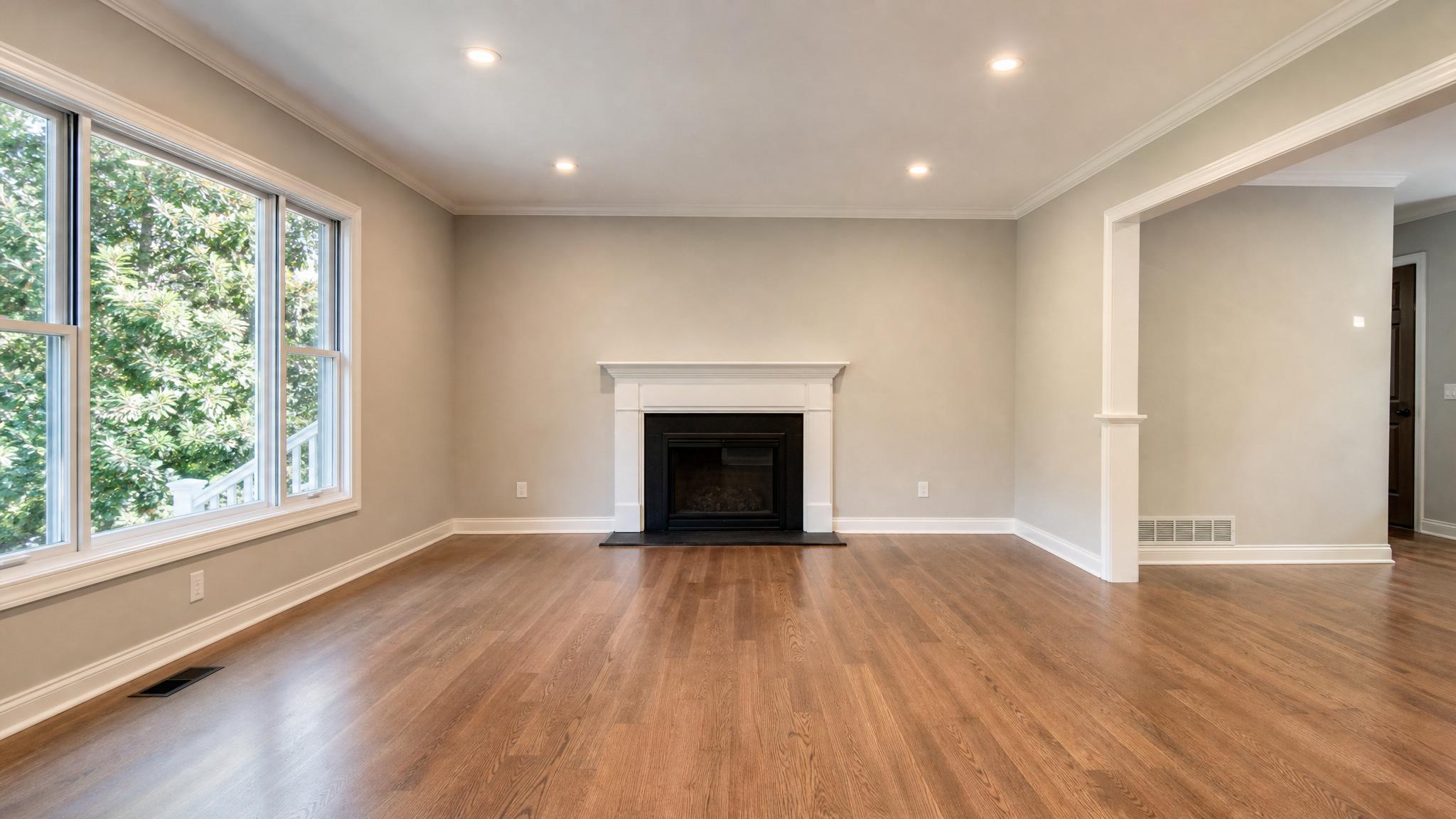 Image of the living room set up before the transformation.
