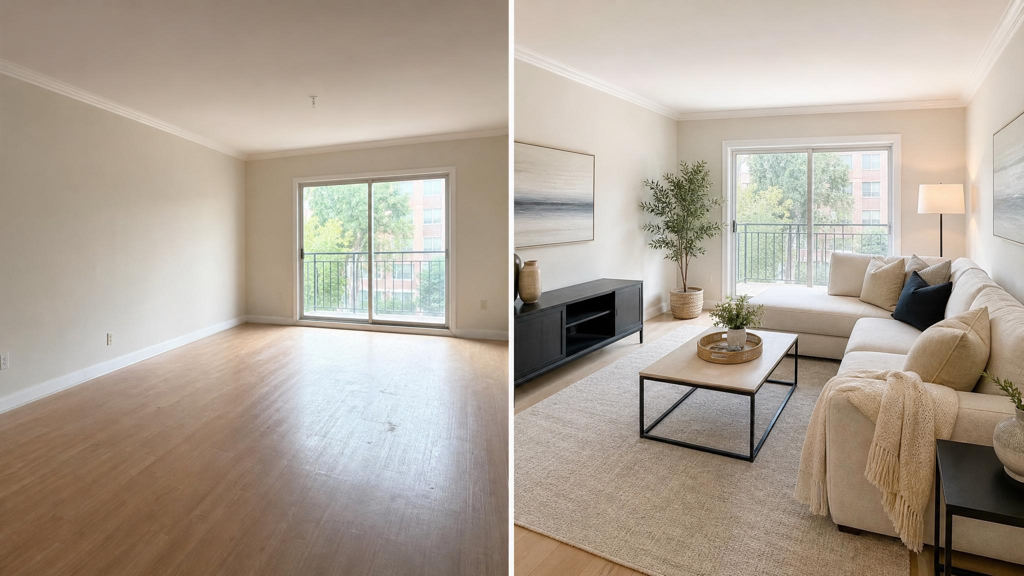 Image showing the transformation during the staging process.